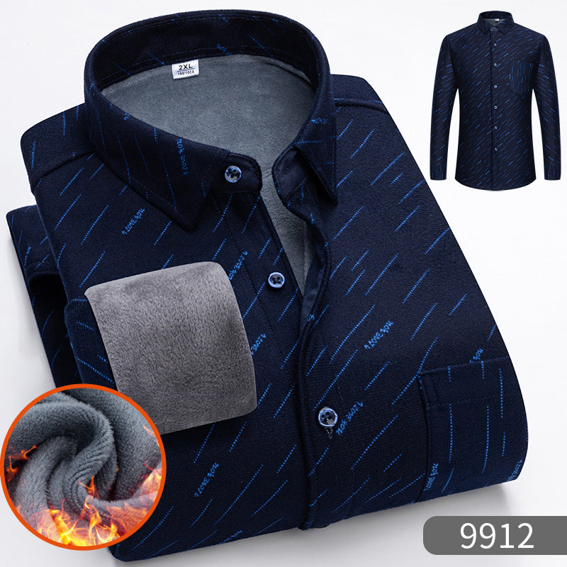 🔥【Zľava 50 %】👔【L-5XL】Teplá košeľa s dlhým rukávom