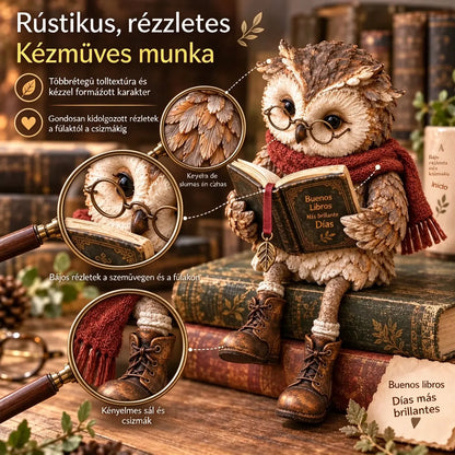 💥 50% kedvezmény korlátozott ideig! 🦉 Imádnivaló olvasó bagoly figura