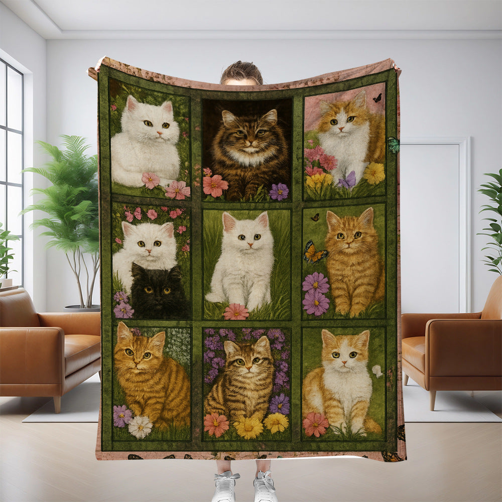 🎁🐱【130*150CM】Manta para dormir Gato Real