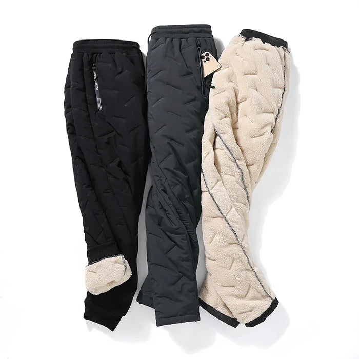 [L-7XL, 45-125kg] Téli polár és vastag báránygyapjú nadrág, vízálló, meleg és kényelmes