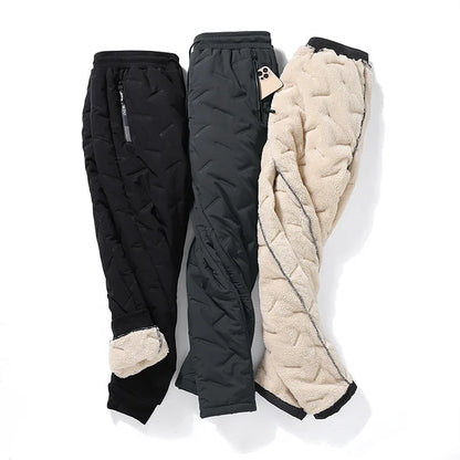 [L-7XL, 45-125kg] Téli polár és vastag báránygyapjú nadrág, vízálló, meleg és kényelmes