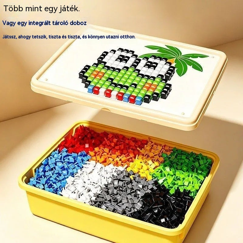 🧒👦 3D gomba alakú cövek kirakó, egy biztonságos és sokoldalú barkácsszerelő eszköz gyerekeknek.