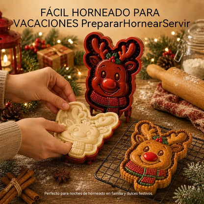 ⌛ 🥧🎄Mini karácsonyi tortaforma-kollekció 9 dizájnnal | 🫎Újrafelhasználható dombornyomott formák részletes karácsonyi torták készítéséhez Mikulás, hóember, rénszarvas és karácsonyfa formájában⛄