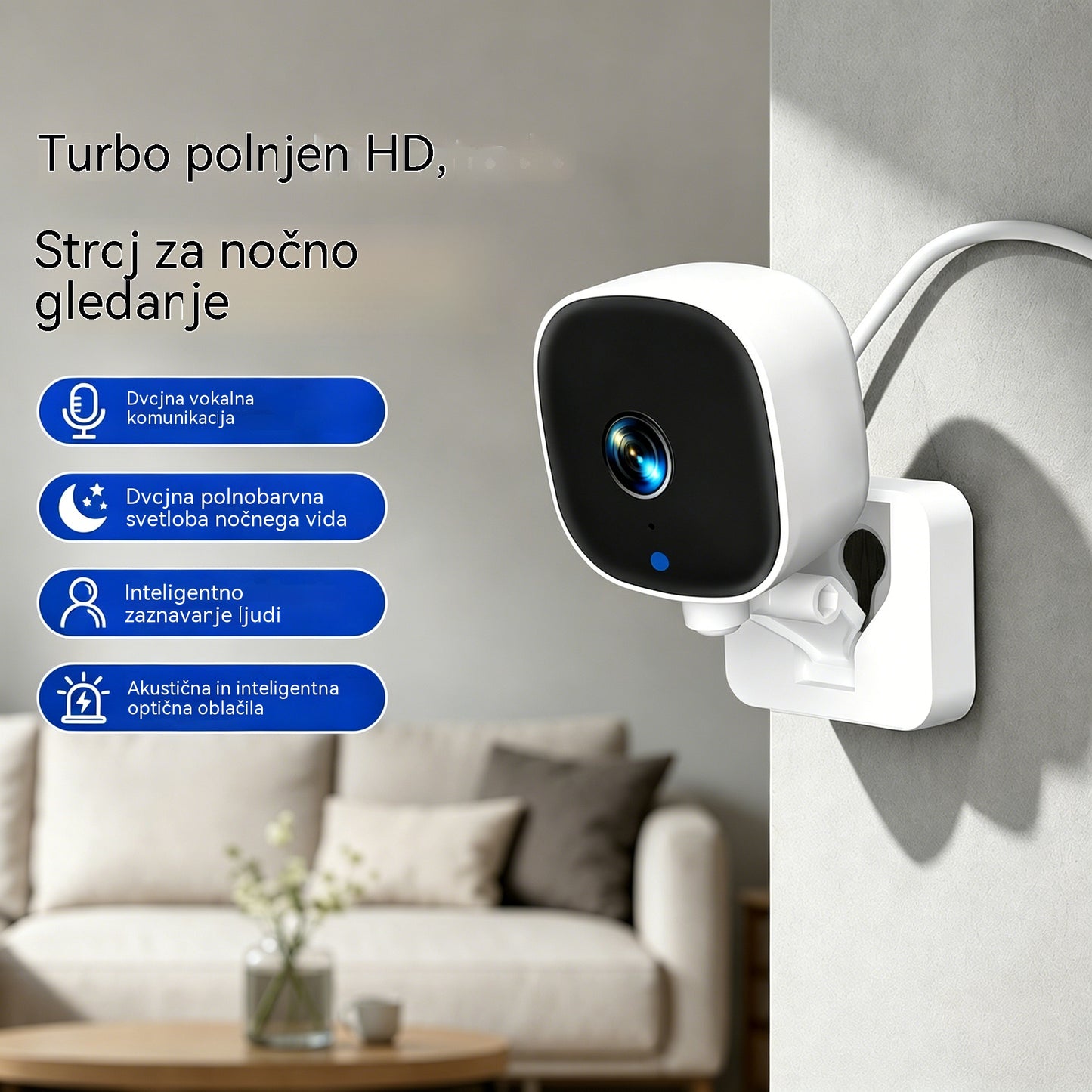 Daljinski brezžični WiFi pametni dom za spremljanje infrardečega nočnega vida dvosmerna domofonska kamera visoke ločljivosti