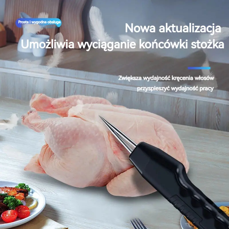 💥🔥 Przenośna i ładowalna elektryczna depilatorka do drobiu 🦆🐓🐖 Wodoodporna, można jej używać do wszystkich rodzajów owłosionego drobiu