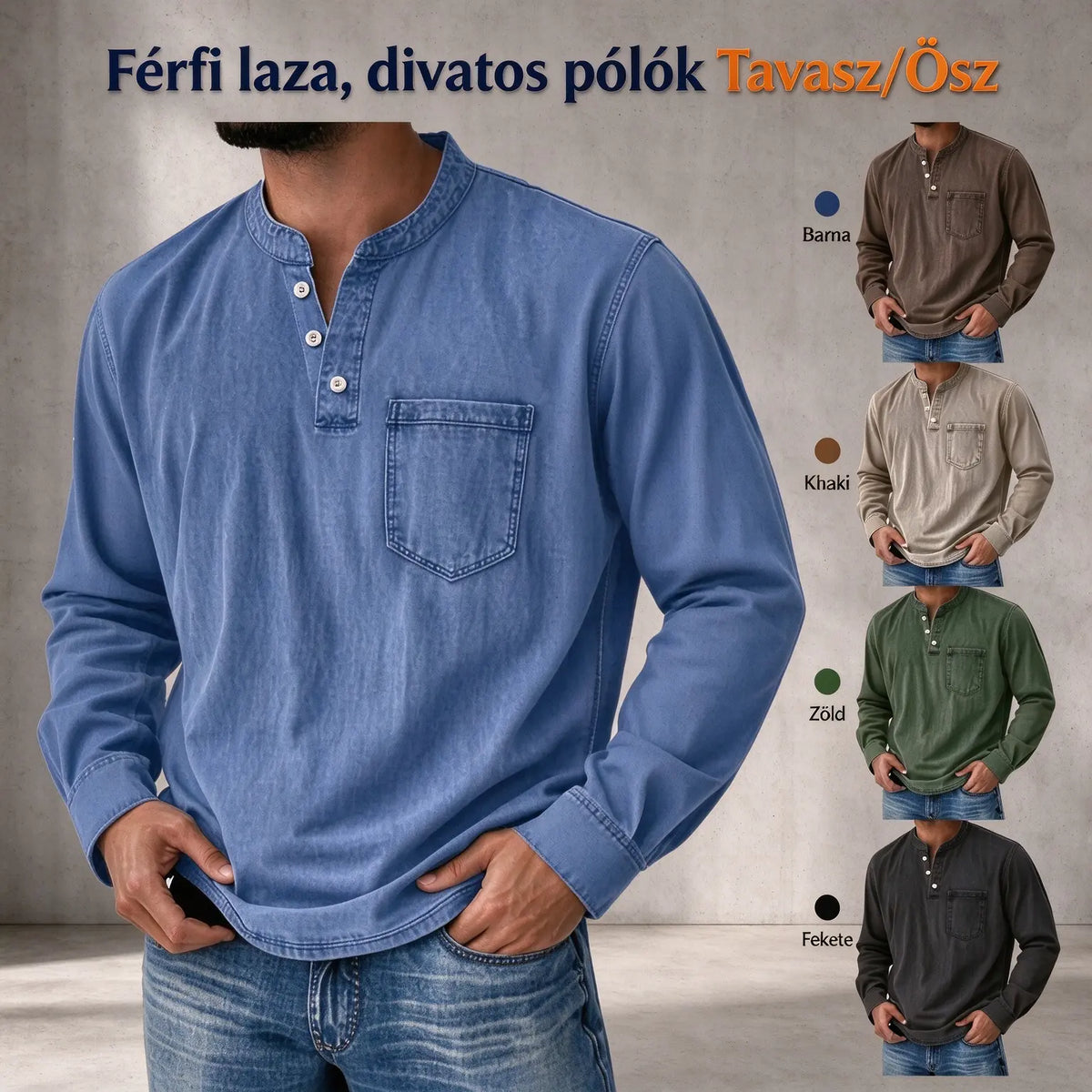 👔【🔥Top Eladó】Férfi laza, divatos pólók Tavasz/Ősz