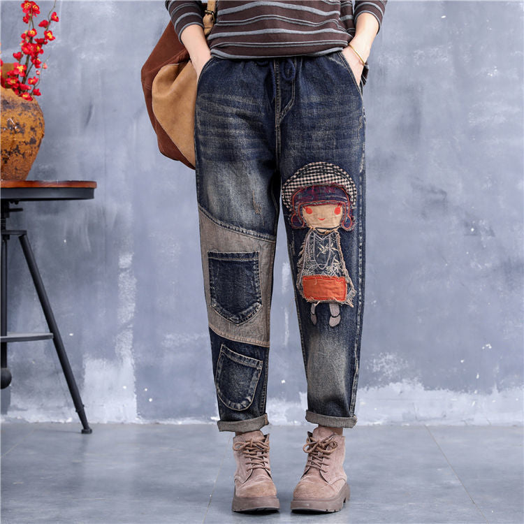 🔥【Zľava 30 %】【S-5XL】Módne dámske džínsy s elastickým pásom, moderné a pohodlné, dostupné v mnohých veľkostiach