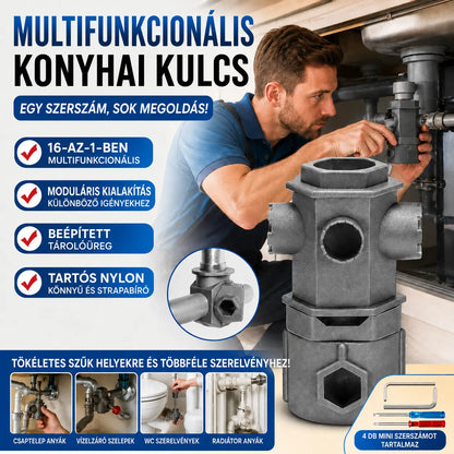 🔧Univerzális szerszám konyhai és fürdőszobai csaptelepek szeleptűinek szétszereléséhez