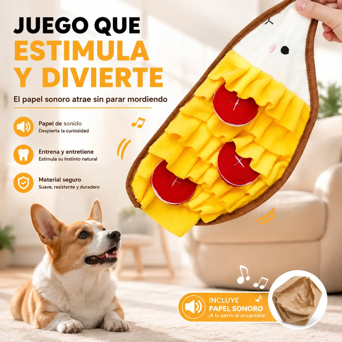 Alfombrilla olfativa para perros, juguete educativo y antiestrés para mascotas.
