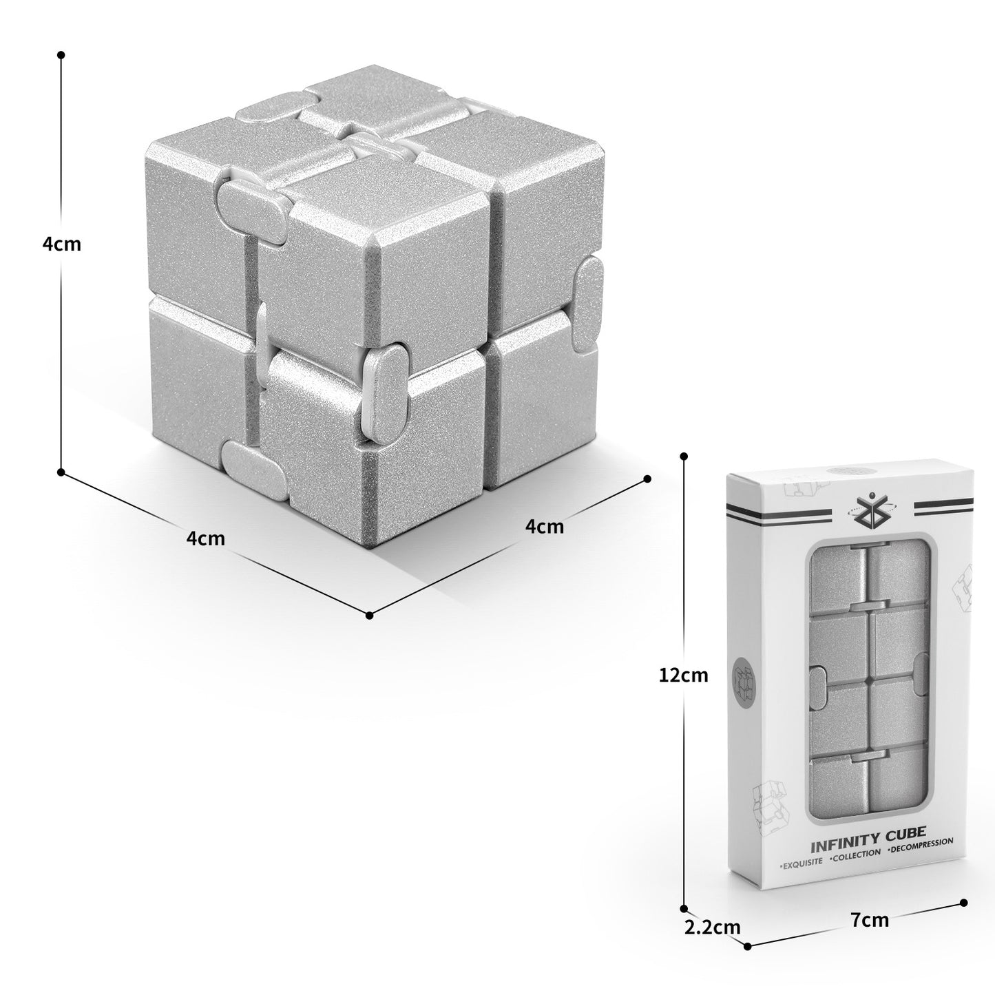 🎁Cubo de Rubik infinito, un versátil juguete antiestrés para adultos, fabricado en aleación de metal.