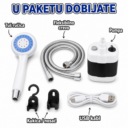 🚿🏕️ Ducha portátil con USB | Disfruta de una ducha refrescante en cualquier momento y lugar | Imprescindible para acampar, viajar o la limpieza al aire libre ✨💧