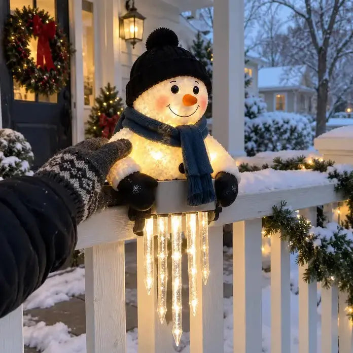☃️WinterGlow fénydekoráció – hóember és jégcsapok
