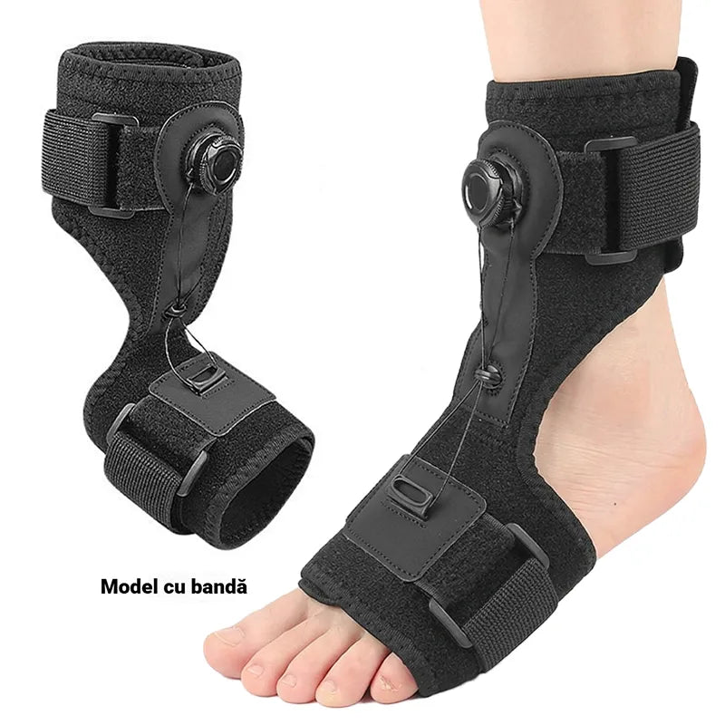 【2 jednotky】Lékařské ortézy pro pokleslou nohu a plantární fasciitidu, s otočným nastavovacím knoflíkem a hliníkovou oporou, pro denní i noční použití.