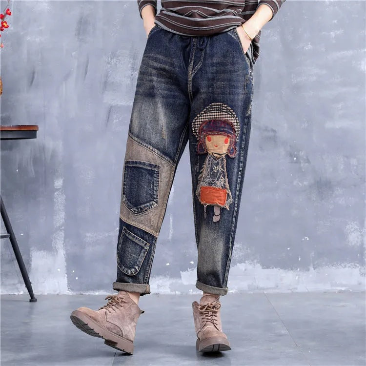 🔥【Zľava 30 %】【S-5XL】Módne dámske džínsy s elastickým pásom, moderné a pohodlné, dostupné v mnohých veľkostiach