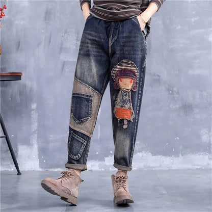 🔥【Zľava 30 %】【S-5XL】Módne dámske džínsy s elastickým pásom, moderné a pohodlné, dostupné v mnohých veľkostiach