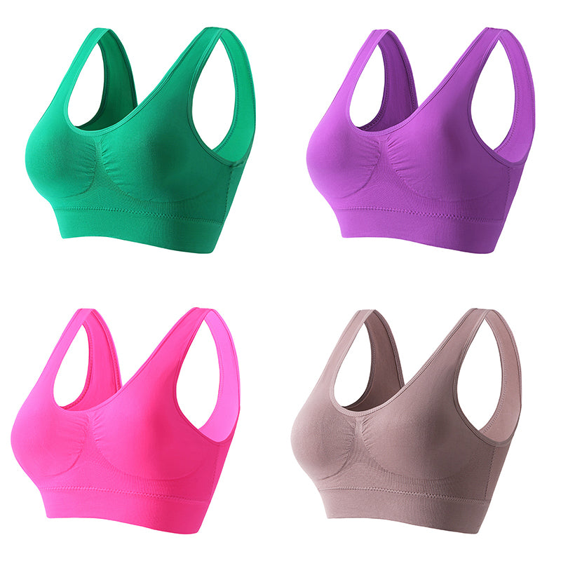 【4 kosi】【S-5XL】Seksi push-up modrček brez žice in za večje velikosti