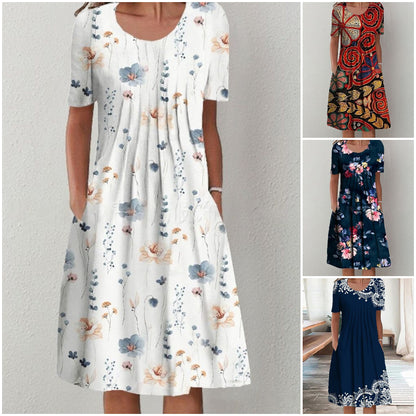 【45% OFF】💗【S-5XL】2026 Új midi ruha, a kerti minta még szebbé teszi