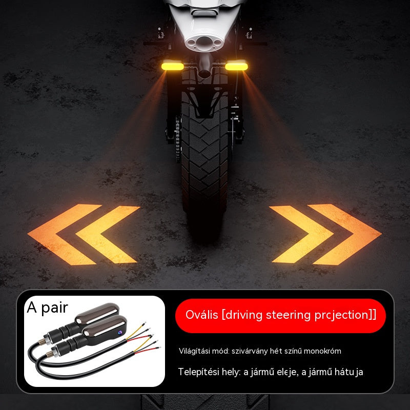 Motorkerékpár LED-es irányjelző többszínű vetítési kijelzővel