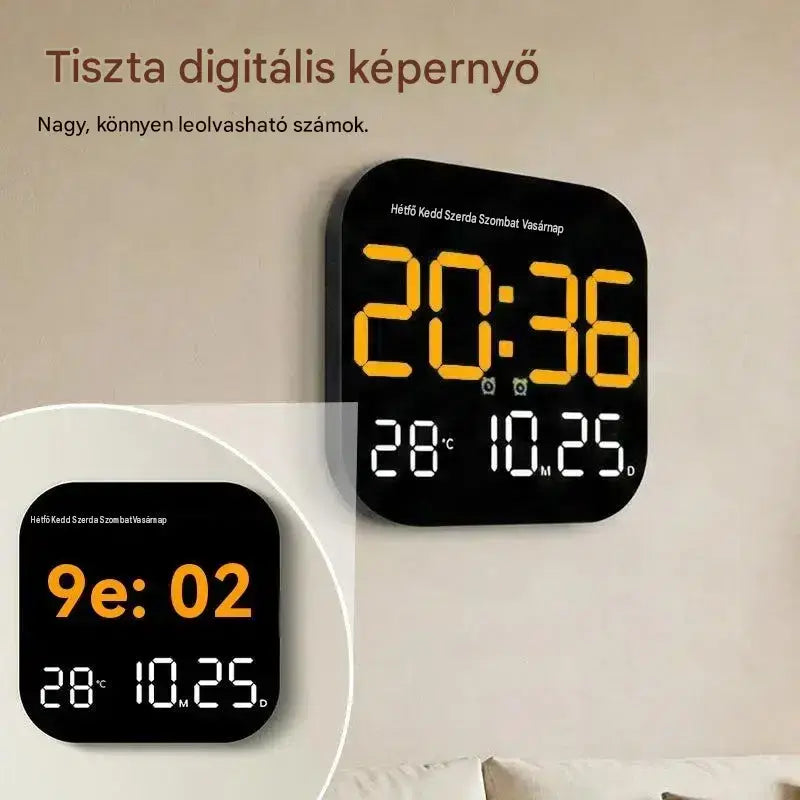🛏️ Digitális óra otthonra és irodába: ébredjen gyengéden, és felejtse el a bosszantó ébresztőhangokat! Állítható fényerő, csendes működés éjszaka. 🌙