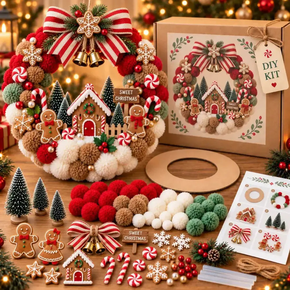 🎄🎁🏵Karácsonyi koszorú készítő készlet - ünnepi dekoráció