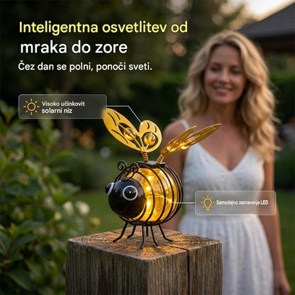 🌙🍃Viseča solarna svetilka v obliki čebele - topel jantarni sijaj, brez utripanja, idealna za vrtne zabave, kampiranje ali otroške sobe 🌞🌜