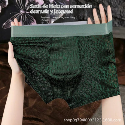 【L-4XL】Pánské síťované spodní prádlo Ice Silk, pro větší velikosti, prodyšné.