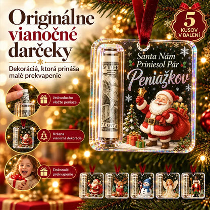 Sada 5 kusov za 23 €🎄 Vianočná ozdoba na peniaze ✨ Ozdoba na vianočný stromček, ktorá ukrýva bankovky – kreatívny a prekvapivý sviatočný darček.