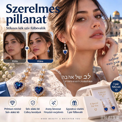 💎 Elegáns kék zafír fülbevalók – hipoallergén, antioxidáns, időtlen dizájn. Tökéletes mindennapokra és partikra! 💪