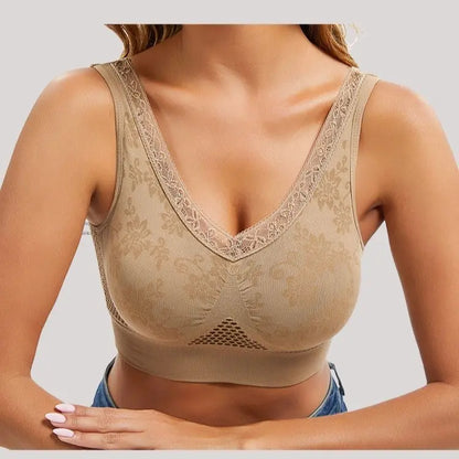 【Zestaw 3 sztuk】Biustonosz koronkowy bez fiszbin z wysokim wsparciem dla kobiet