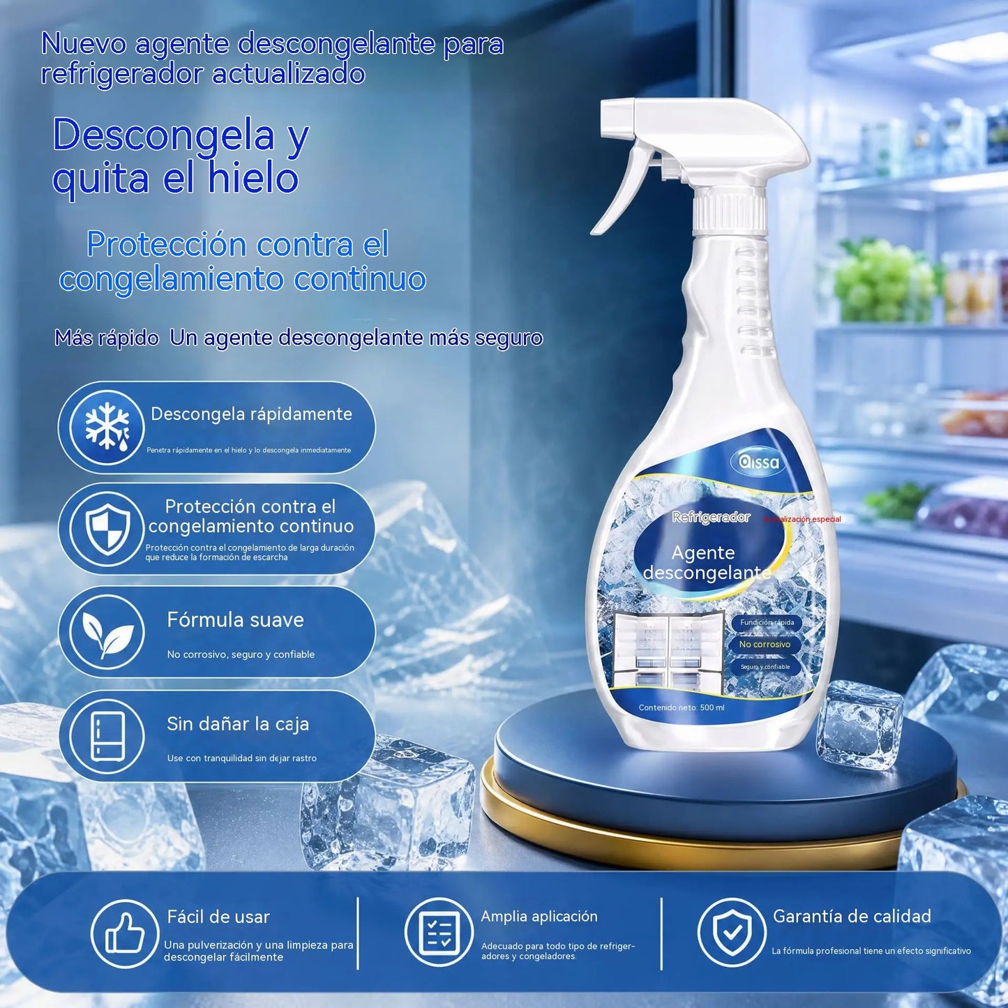 ¡OFERTA POR TIEMPO LIMITADO 50% DE DESCUENTO!  Spray Descongelante Rápido para Frigorífico/Congelador –Previene la Re-congelación y Es Seguro para Todas las Superficies 🎁
