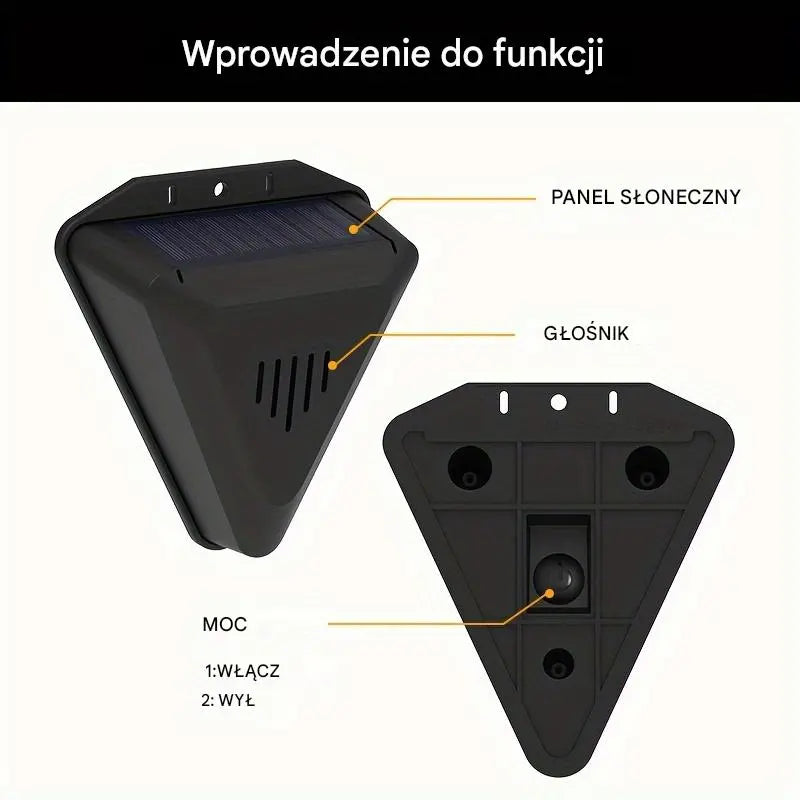 📣📣Uniwersalny alarm dźwiękowy i świetlny odstraszający ptaki na energię słoneczną do sadów, stawów rybnych i pól ryżowych