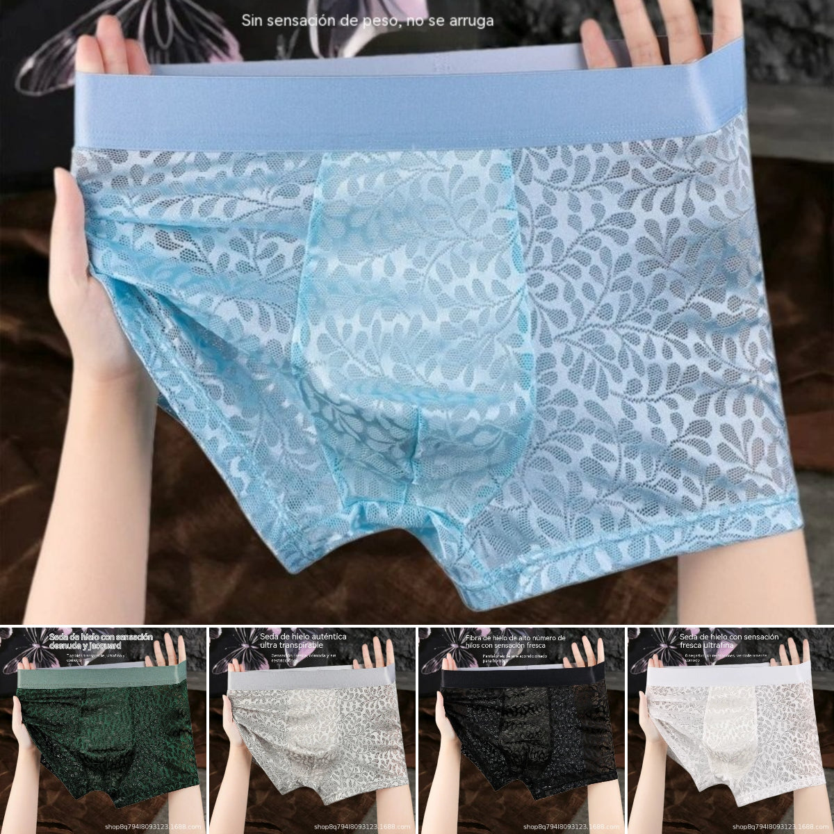 【L-4XL】Pánské síťované spodní prádlo Ice Silk, pro větší velikosti, prodyšné.