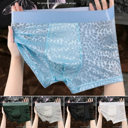 【L-4XL】Pánské síťované spodní prádlo Ice Silk, pro větší velikosti, prodyšné.