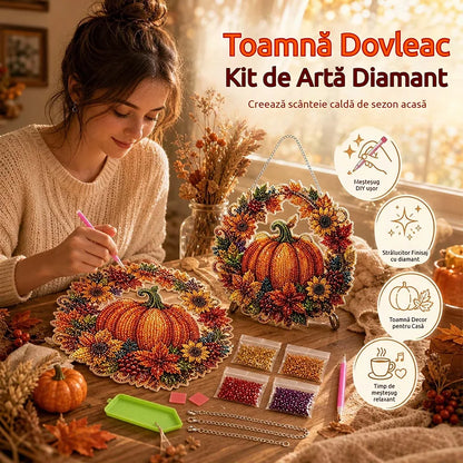 🔥HORÚCI PREDAJ 50% ZĽAVA✨⚡ 50 000+ PREDANÉ! 🎁🍂 Jesenná zavesená dekorácia – tekvicový veniec z diamantového maľovania kompletná DIY sada
