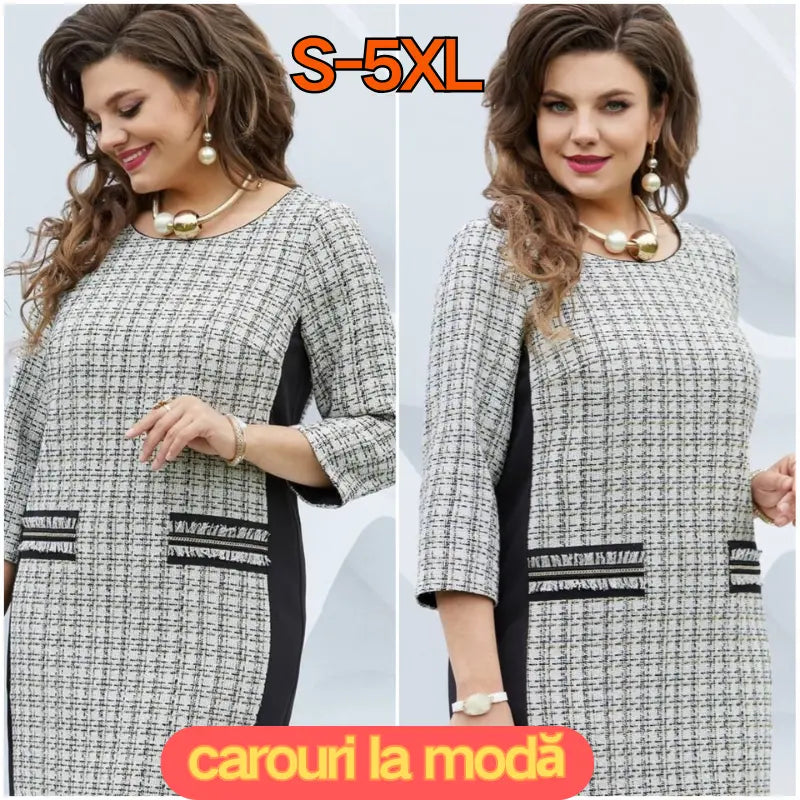 🍃【S-5XL】🍂Késő őszi stílusú kockás ruha