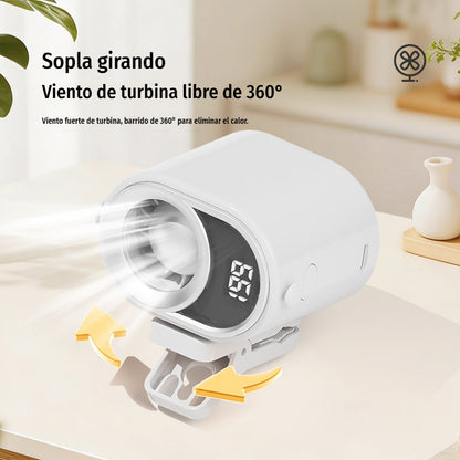 🌀 Kézhasználat nélküli ventilátor LED kijelzővel, beépített csipesszel és 199 állítható sebességfokozattal