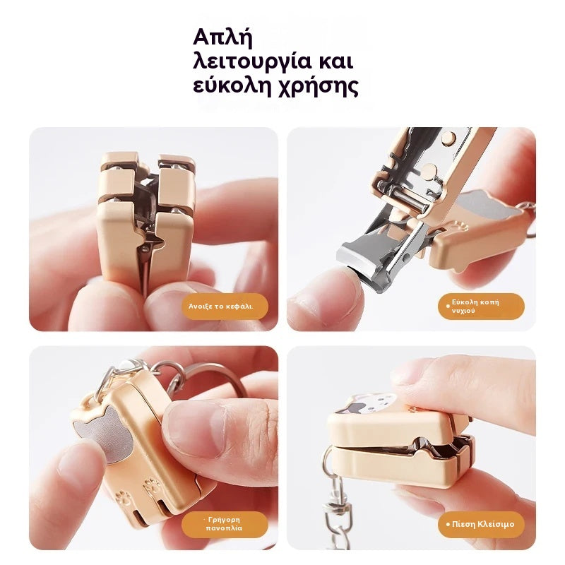 🐱✂️ Mini skladacie klieštiky na nechty s ochranou proti striekaniu