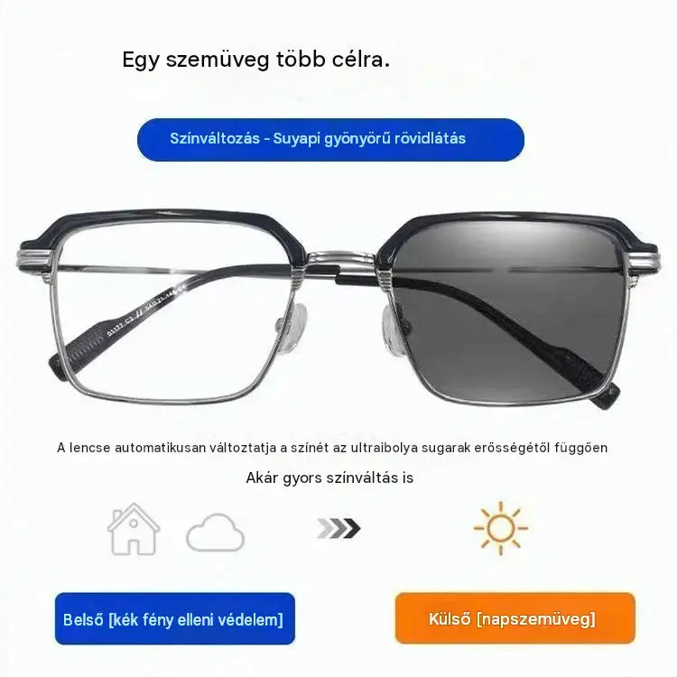 Fotokromatikus kék fényt blokkoló olvasószemüveg, uniszex olvasószemüveg, napszemüveg