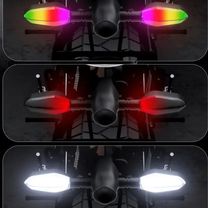 Motorkerékpár LED-es irányjelző többszínű vetítési kijelzővel