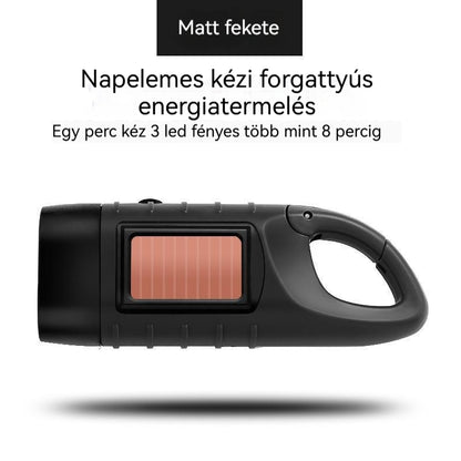 ⚡🔦 Napelemes zseblámpa kézi töltéssel – erős fény és energia bárhol, bármikor!