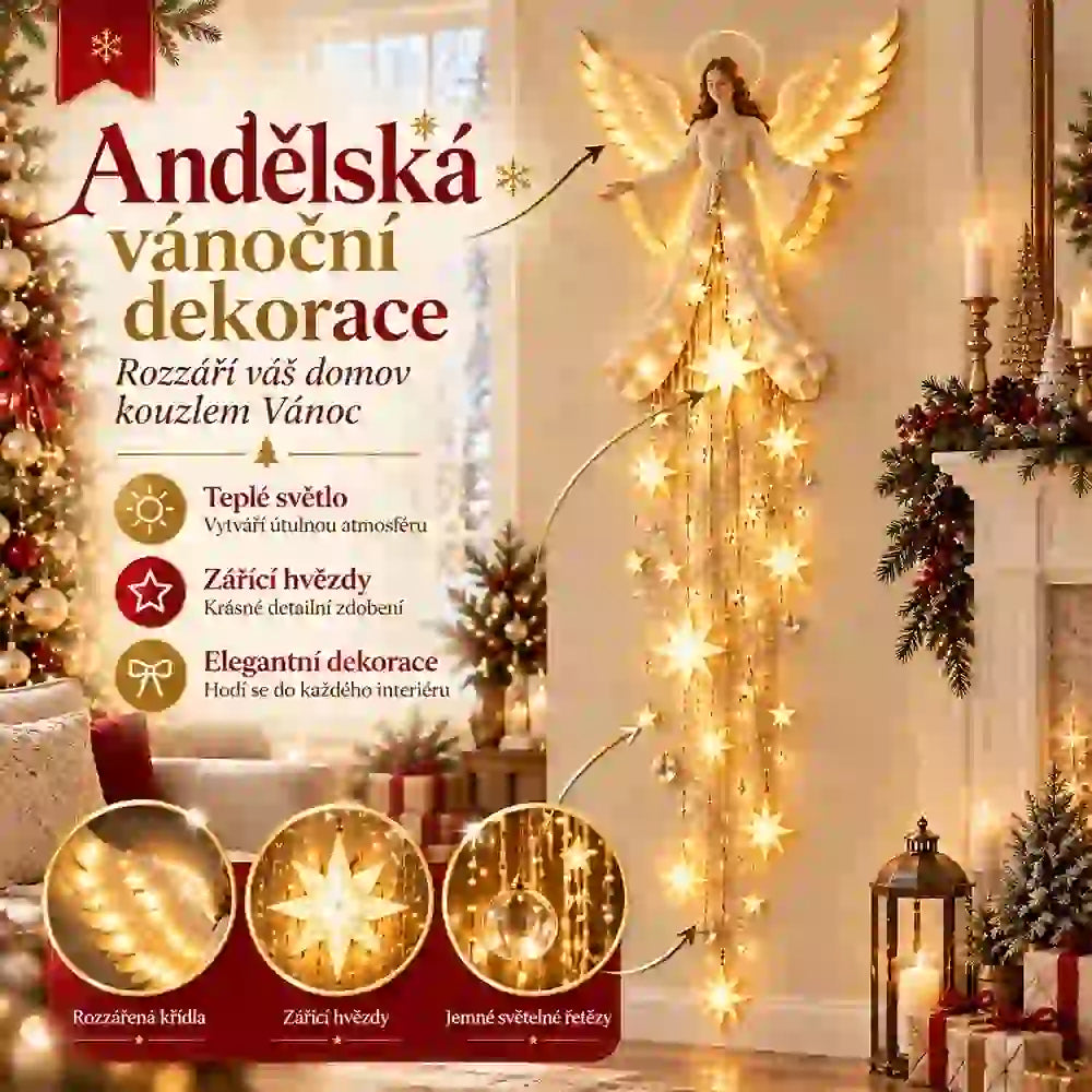 👼✨ Stenska lučka v obliki angelčka s padajočo zvezdo | Svetleča božična dekoracija | Topla LED-osvetlitev za dom in vrt 🌟