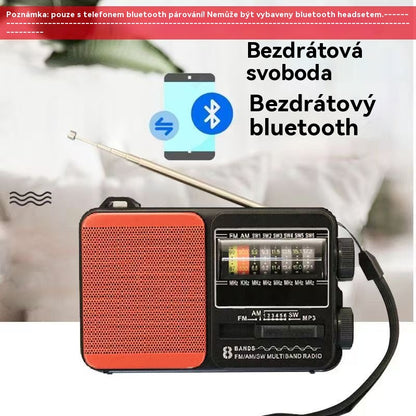 💥🏕️【Promo！】Multifunkční přenosné rádio s nouzovou svítilnou, AM rádiem, Bluetooth diskem a vícekanálovým zvukem.