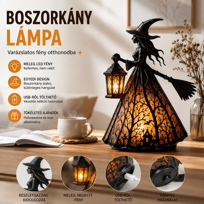 🧙‍♀️ Boszorkánylámpa – egy hátborzongató gótikus lámpás dekoráció, egyedi asztali lámpa dísztárgy, lábakkal ellátott éjszakai fény, amely otthonra, tornácra, irodába és bulik díszítésére egyaránt alkalmas.