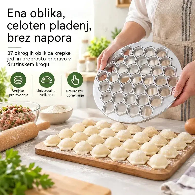 🥟 Pripravite cmoke v nekaj sekundah! Pripomoček za izdelavo pelmenov in cmokov s 37 luknjicami! En pritisk – 37 enakomernih kosov · Učinkovito, hitro in enostavno za čiščenje!