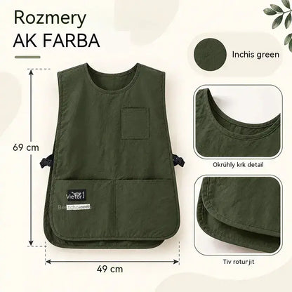 👩‍🍳✨ Nepremokavá a škvrnám odolná vesty zástera – ideálna na varenie, remeslá a záhradkárstvo, pohodlný strih 🛡️