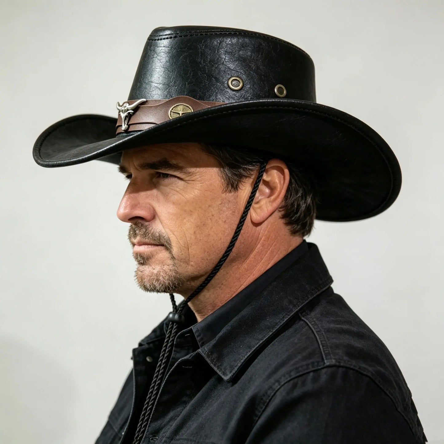 🤠Užijte si nyní 50% slevu! 🌟Retro kovbojský klobouk se širokou krempou a kapucí - fedora ve westernovém stylu Distressed