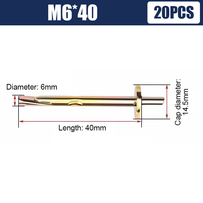 【20 Piezas】Tornillos de expansión integrados para pared de cemento