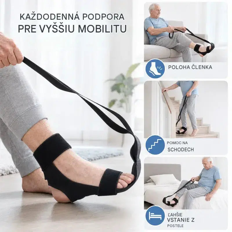 【2 ks】Naťahovací pás a strečing väzov na jogu a fitness – priedušný a nastaviteľný popruh na členky a chodidlá, regeneráciu a flexibilitu