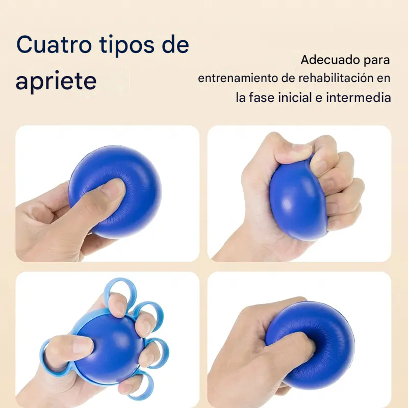 【2 por 24 euros】Pelota ortopédica para la recuperación de dedos y manos, con anillos de fijación, dispositivo de entrenamiento de fuerza y movilidad para personas mayores o con secuelas de un derrame cerebral.