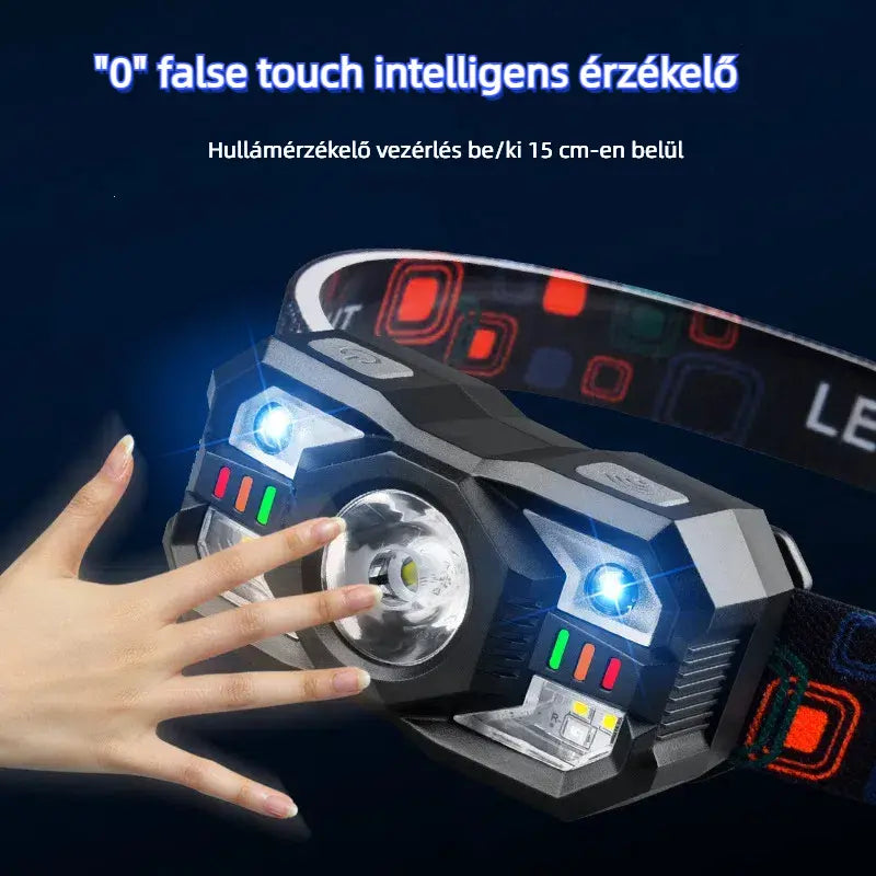 💡🌟🔥🔥Intelligens indukciós jelzőfény hosszú akkumulátor-élettartamú fejre szerelt kültéri éjszakai horgászfénnyel